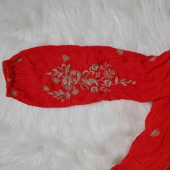FREE PEOPLE sweet Tennessee Boho embroidered dress in red size S - Picture 8 of 15